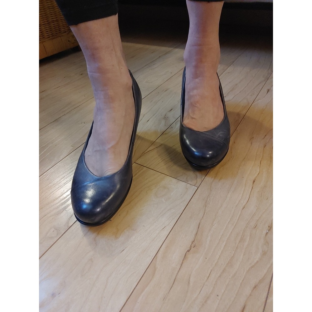Earth Leather Pumps Heels 8.5 B Womens Tamarack Dark Grey 2.75" Comfort Career